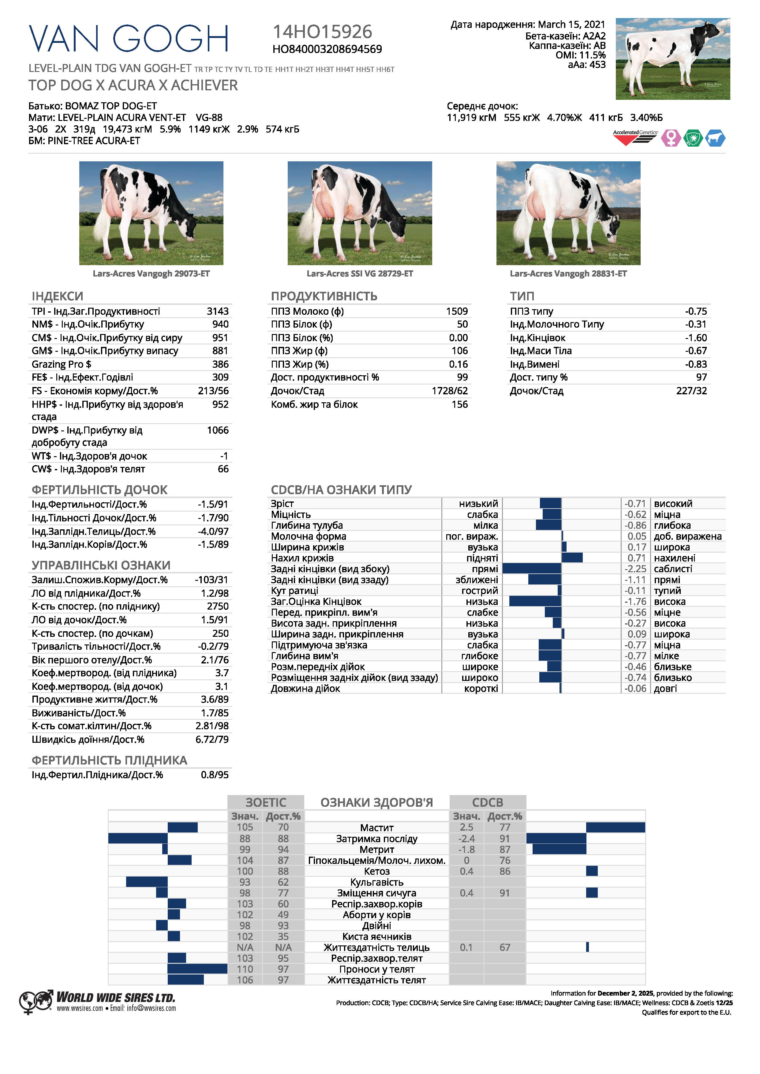 спермопродукція Бугай VAN GOGH