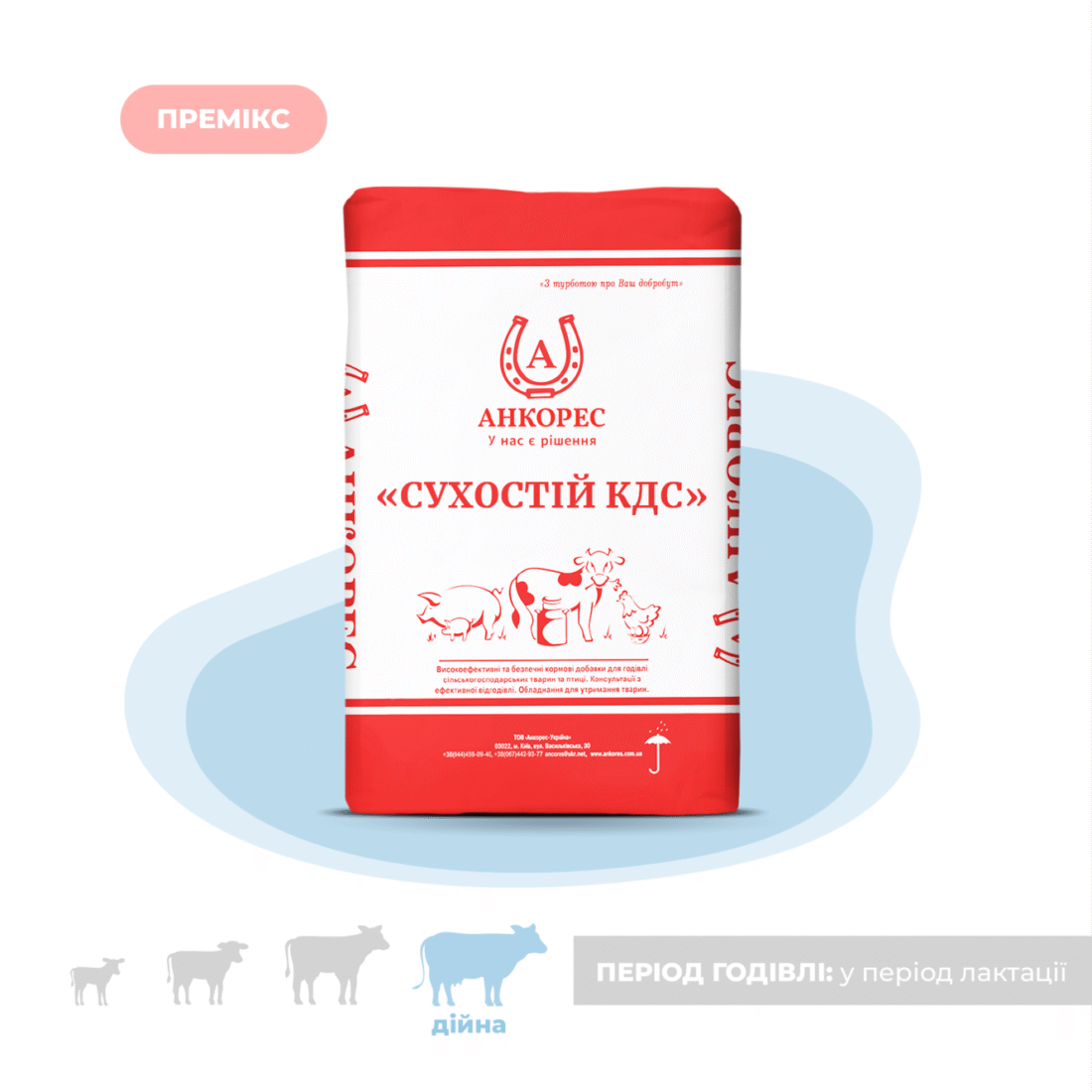 Премікс для дійних корів в період сухостою «Сухостій КДС» Ankores (25кг)