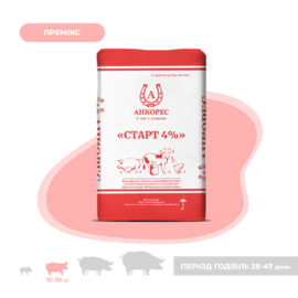 Премікс для поросят «Старт 4%» Ankores для свиней від 12 до 30 кг (25кг)