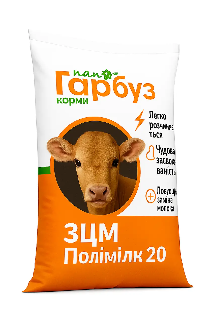 ЗЦМ Полімілк 20 Пан Гарбуз — замінник цільного молока для телят від 20 днів життя 25 кг